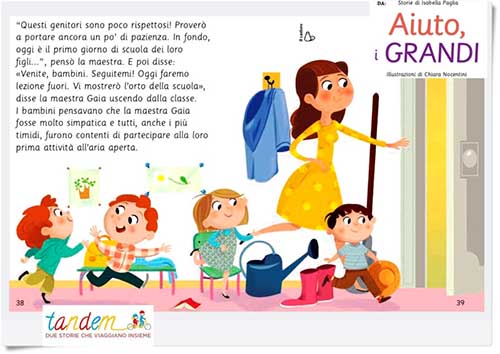 Immagine interna del libro "Aiuto, i Grandi!" di Isabella Paglia  edizioni Il Castoro