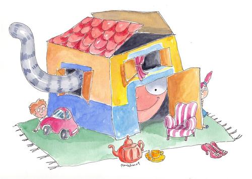 Nella mia immaginazione, una scatola di fantasia, illustrazione di Paula Dias