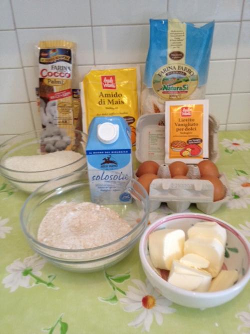 Foto ingredienti per la torta al cocco